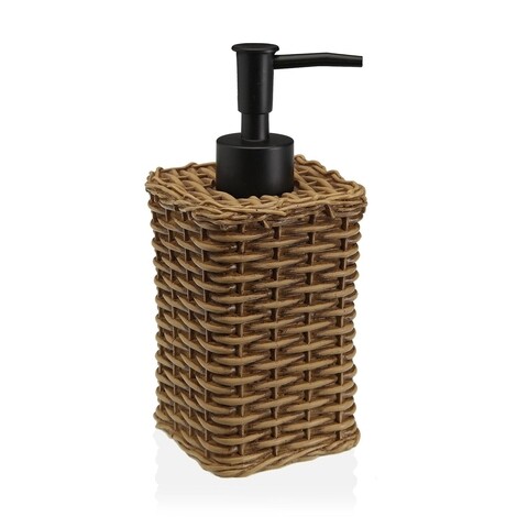 Dispenser sapun lichid wallis, versa, 7.5 x 7.5 x 18 cm, polirasina, maro