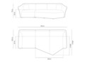 Coltar dreapta 5 locuri, Hailey, Micadoni Home, 292x138x79 cm, tesatura boucle, galben mustar