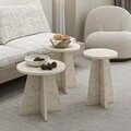 Set masute 3 piese, Hanah Home, Mantar, Travertin