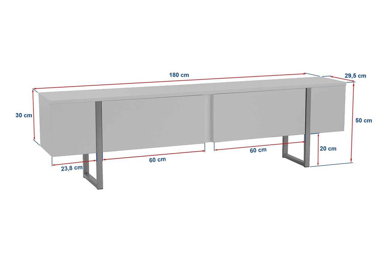 Comoda TV, Nordure, Serenity, 180x50x30 cm, Nuc / Negru - imagine 8