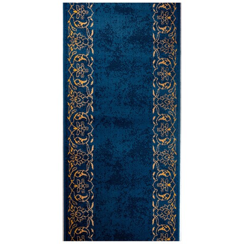 Traversa pentru hol Masali, Decorino, 80×400 cm, polipropilena, albastru Decorino