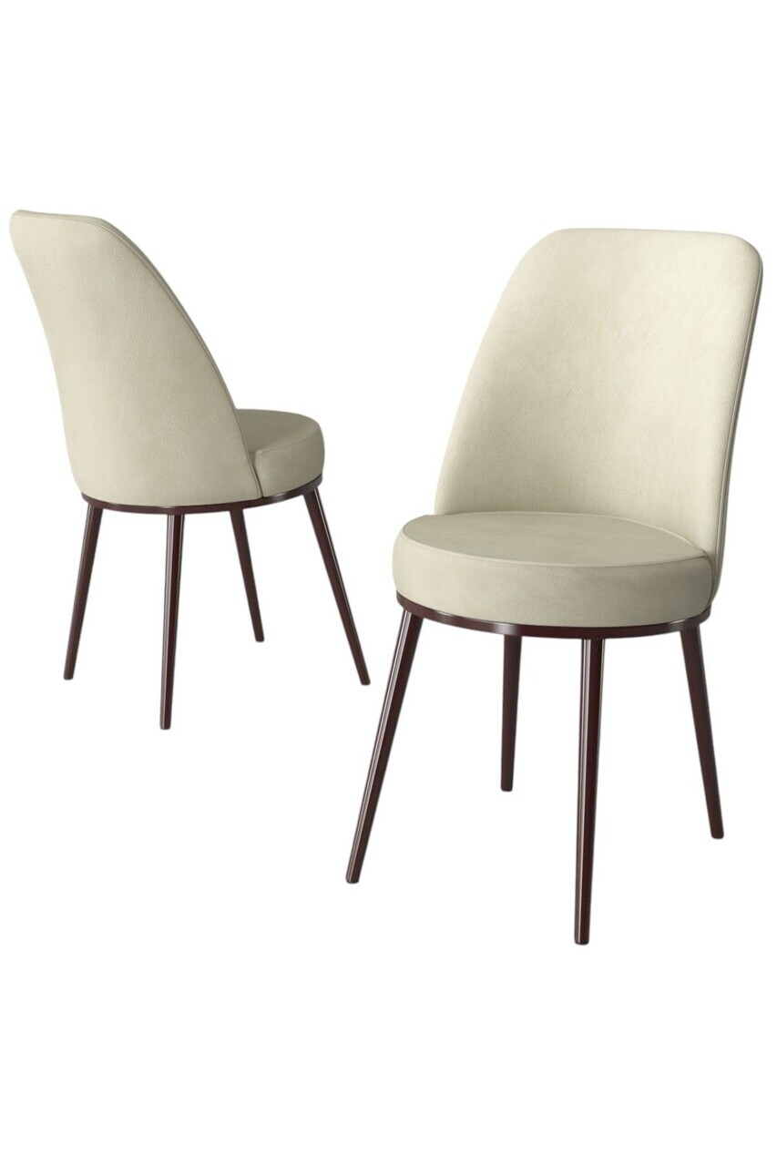 Set scaune 6 piese, Hanah Home, Jaxe, Crem/Maro — imaginea 2