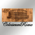 Decoratiune de perete, Colosseum, lemn/metal, 58 x 33 cm, negru/maro