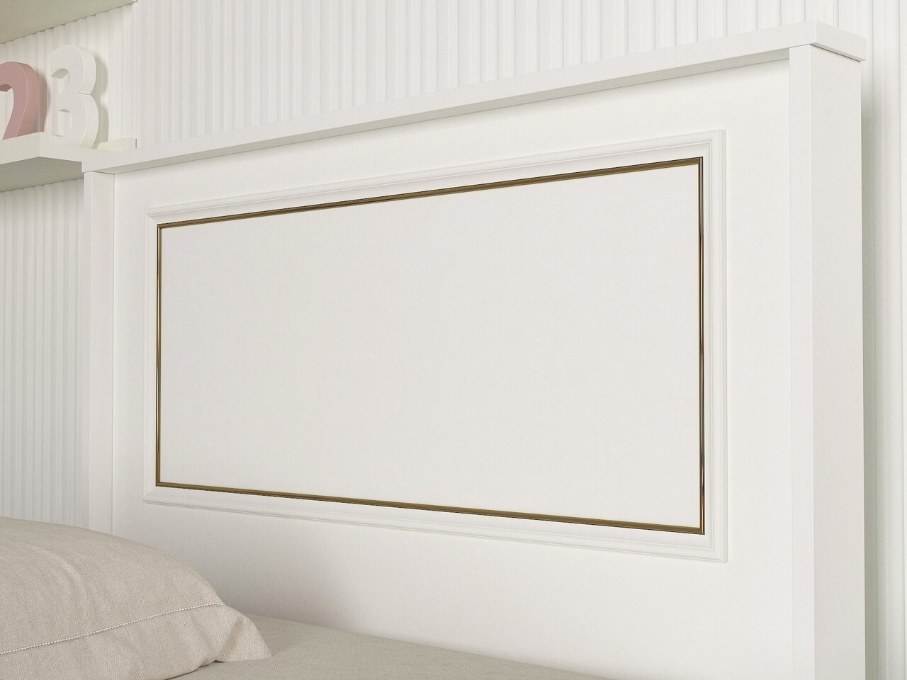 Pat Single Ravenna White, Ametti, 90 X 190 Cm, Alb/auriu