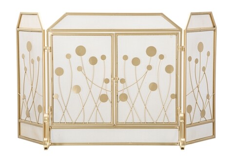 Protectie pentru semineu spark glam, mauro ferretti, 113x11.5x60.5 cm, fier, auriu
