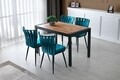 Masa dining extensibila, Nmobb, Silva Atlantic, 120/187 x 75 x 74 cm, pal melaminat, maro/negru