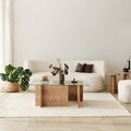 Masuta de cafea, Neostill, Escape, 105x40x65 cm, Sticla temperata , Maro