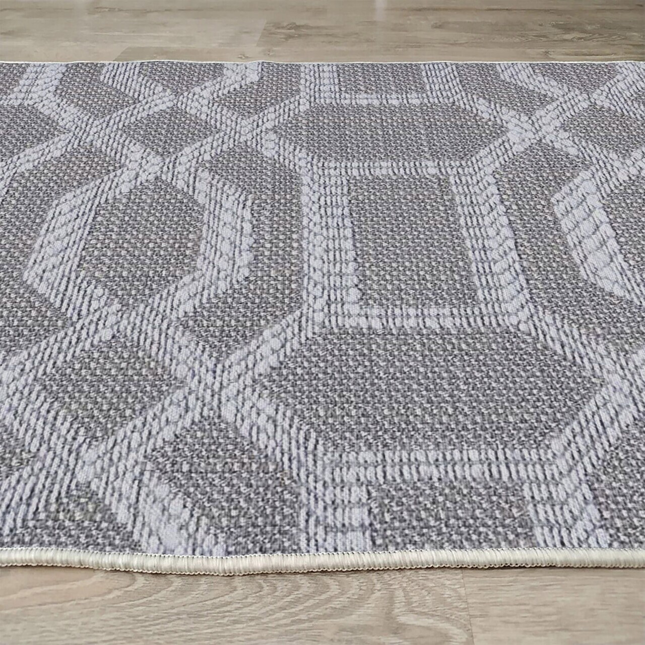 Covor, Woopamuk390, 100x150 cm, Bumbac/Poliester, Gri - view 5
