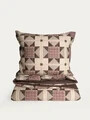Lenjerie de pat pentru o persoana Patchwork, Homla, 140x200 cm, 2 piese, bumbac, maro/bej