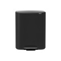 Cos de gunoi cu pedala, Brabantia, Bo Pedal, 2x30 L, 36.3x54.1x65.2 cm, otel, negru mat