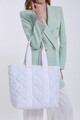 Geanta shopper, Madamra, 21KT12-002 - White, textil, alb