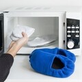 Papuci cu incalzire la microunde InnovaGoods Azul, marime universala, poliester/seminte in