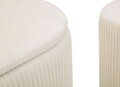 Set bancheta si 2 taburete Shopy, Mauro Ferretti, 80x37x42 cm, 29x35 cm, fier/MDf/poliester, crem/auriu