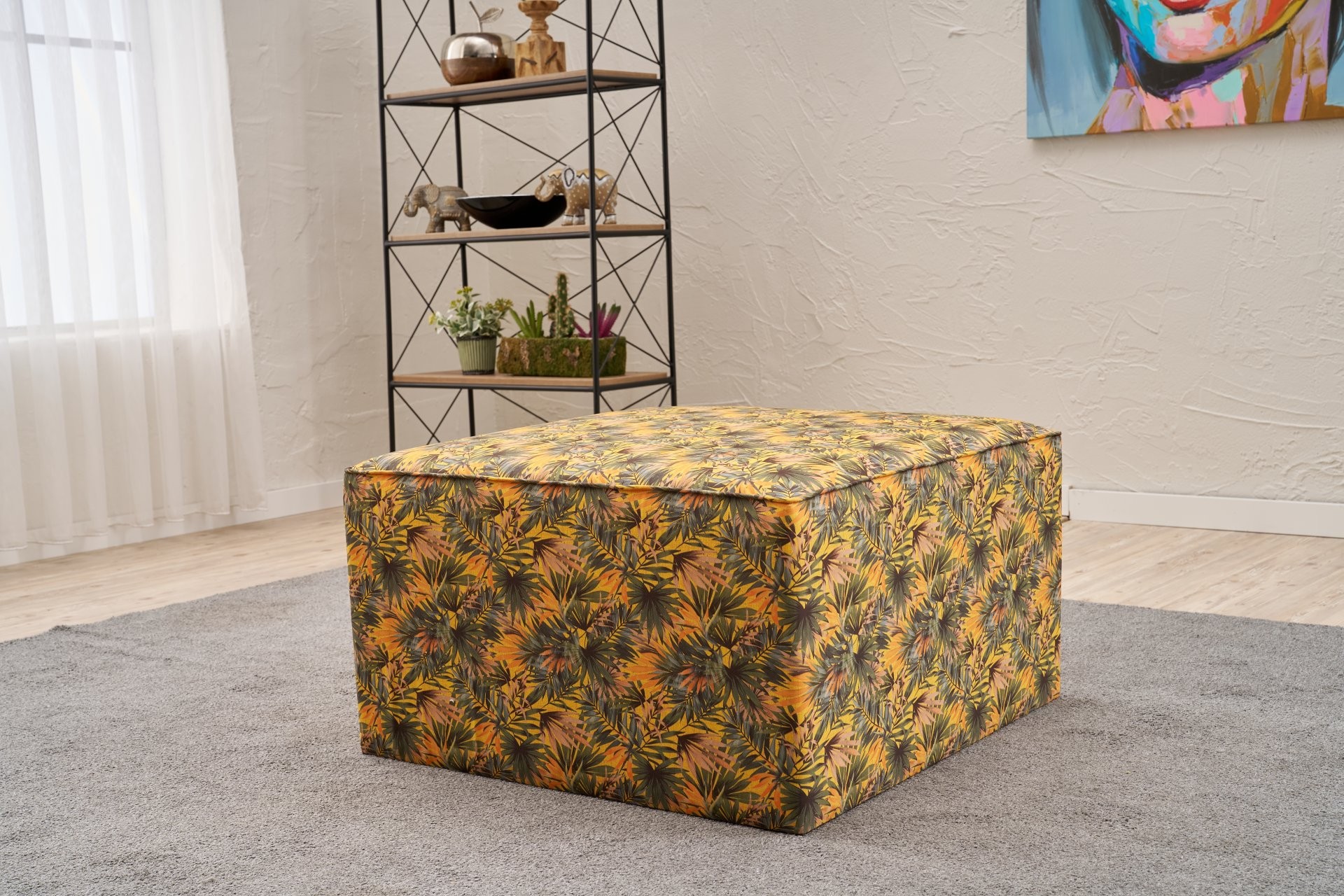 Taburet, Atelier del Sofa, 825BLC5194, Lemn, Galben