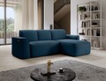 Coltar dreapta 4 locuri ELTAP, Ume, 287x190x88 cm, lemn/poliester, albastru/gri inchis