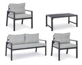 Set mobilier de gradina 4 piese, Lorillard, Bizzotto, gri carbune
