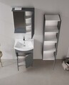 Set Dulap de Baie cu Chiuvetă și Oglindă (2 Piese), Hanah Home, Purus 55, Antracit mat