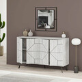 Consola, Decortie, Dune, 123x62.4x35 cm, Alb
