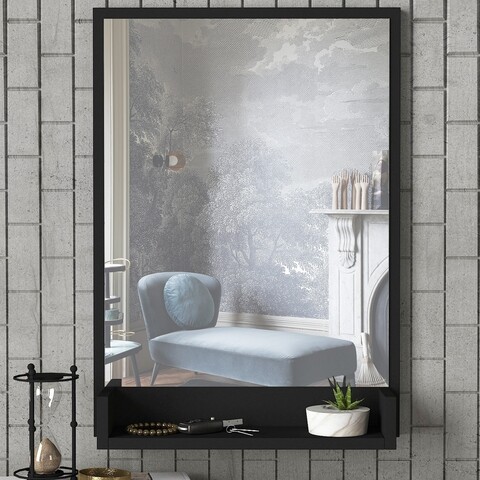 Oglinda decorativa Costa, Tera Home, 45×75 cm, negru
