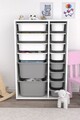 Dulap multifunctional, Estella, Rine 2D4K8U, Alb/Gri