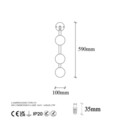 Aplica de perete, Fulgor, 942FLG2124, Metal, Auriu