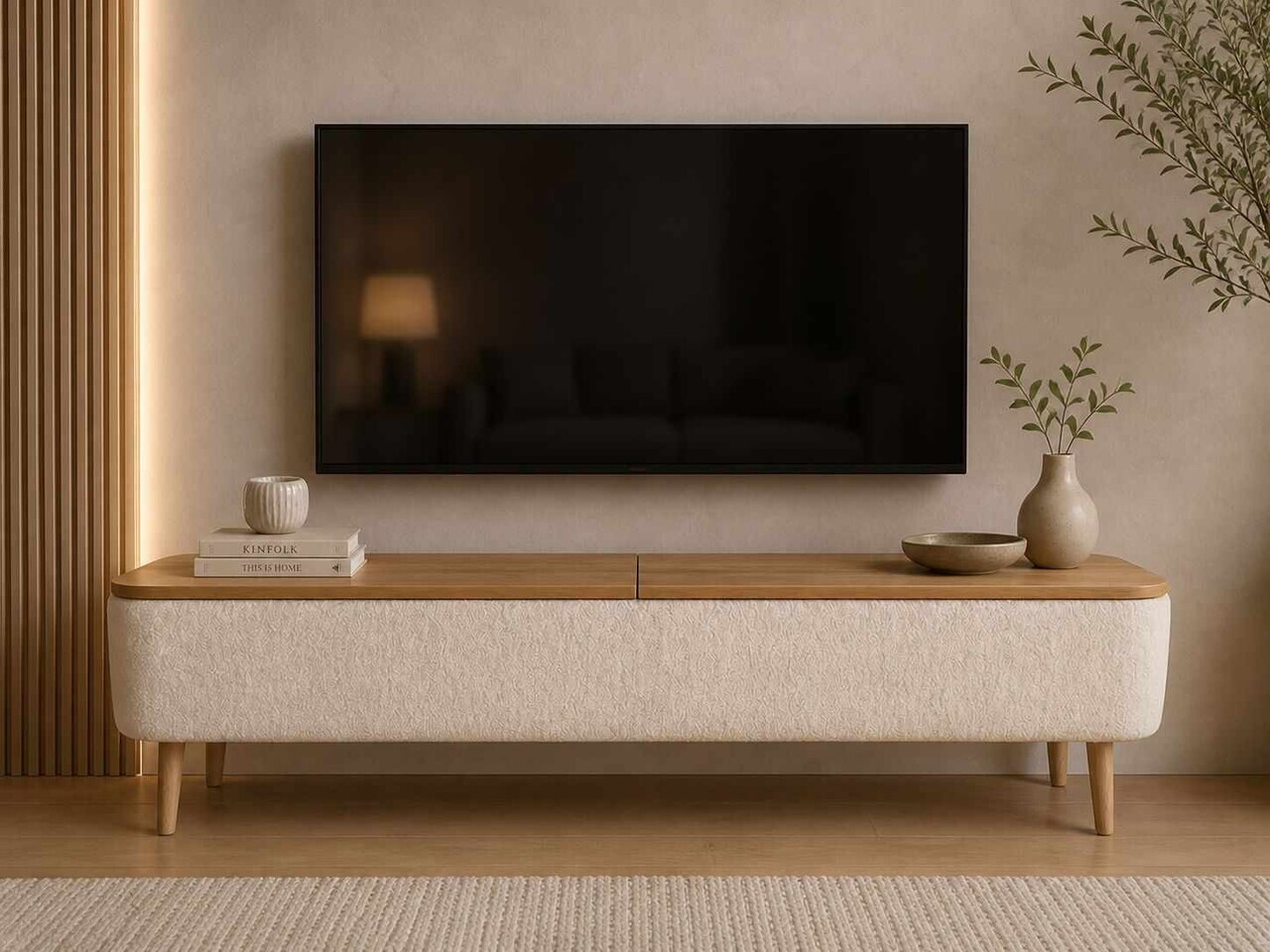 Comoda TV, Hanah Home, Sarven, 120x45x30 cm, Alb