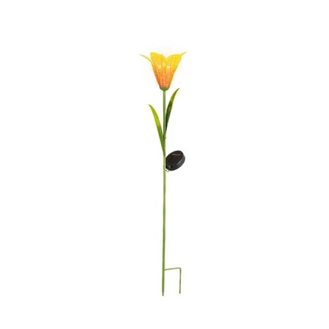 Lampa de gradina Lily, Lumineo, 17x17x82.5 cm, metal, galben/portocaliu 17x17x82.5