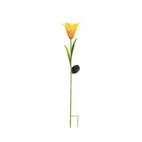 Lampa de gradina Lily, Lumineo, 17x17x82.5 cm, metal, galben/portocaliu 17x17x82.5