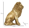 Statueta decorativa, Lion, Mauro Ferretti, 67 x 36.5 x 80 cm, polirasina, auriu