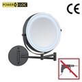 Oglinda decorativa cu LED Lumi, Wenko, 25.5x4-35x32 cm, metal, negru