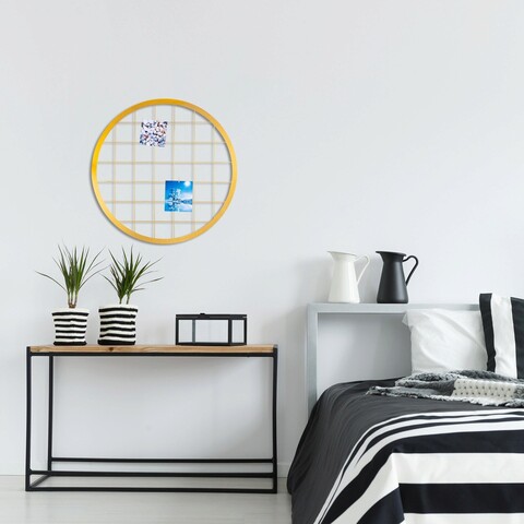Decoratiune de perete, Moodboard 7, Metal, Dimensiune: 55 x 55 cm, Auriu