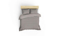 Lenjerie de pat dubla Super King (FR), 3 piese, De Light Grey, Patik, Bumbac Satinat