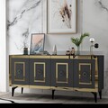 Consola, Olivia, Karya, 150x40x79 cm, PAL , Antracit / Aur