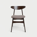 Scaun Eroso, Homla, 48x55.5x74.8 cm, poliester/lemn, maro inchis/bej