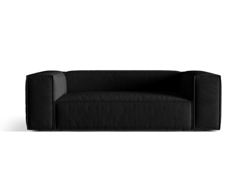 Canapea 3 locuri, Nuria-88, Micadoni Home, 210x110x72 cm, catifea, negru