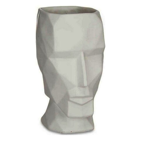 Vaza Face 3D, Gift Decor, 16 x 12 x 24.5 cm, polirasina, alb