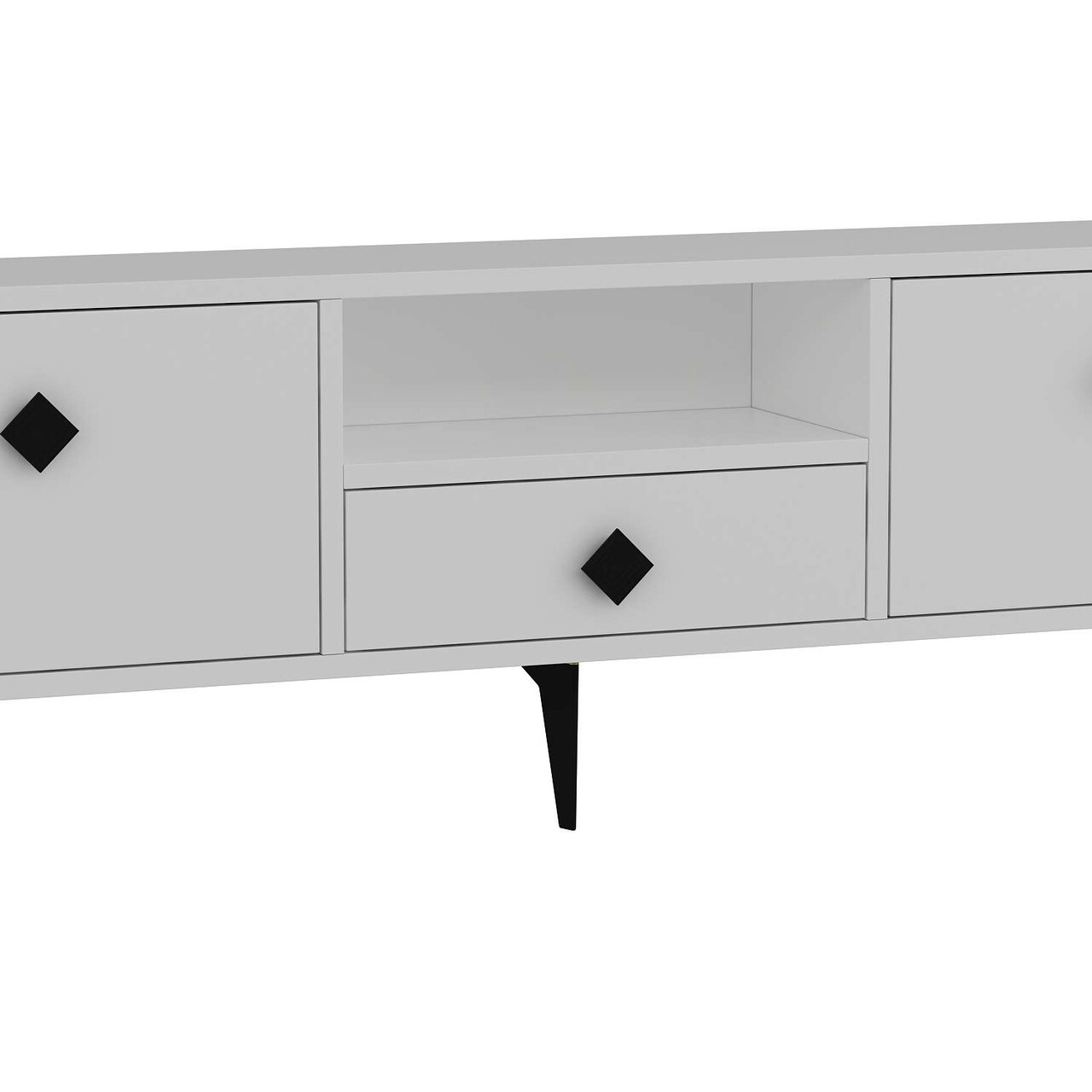 Comoda TV, Hanah Home, 1304-DROP-1, 140x49x30 cm, PAL , Alb/Negru - view 6