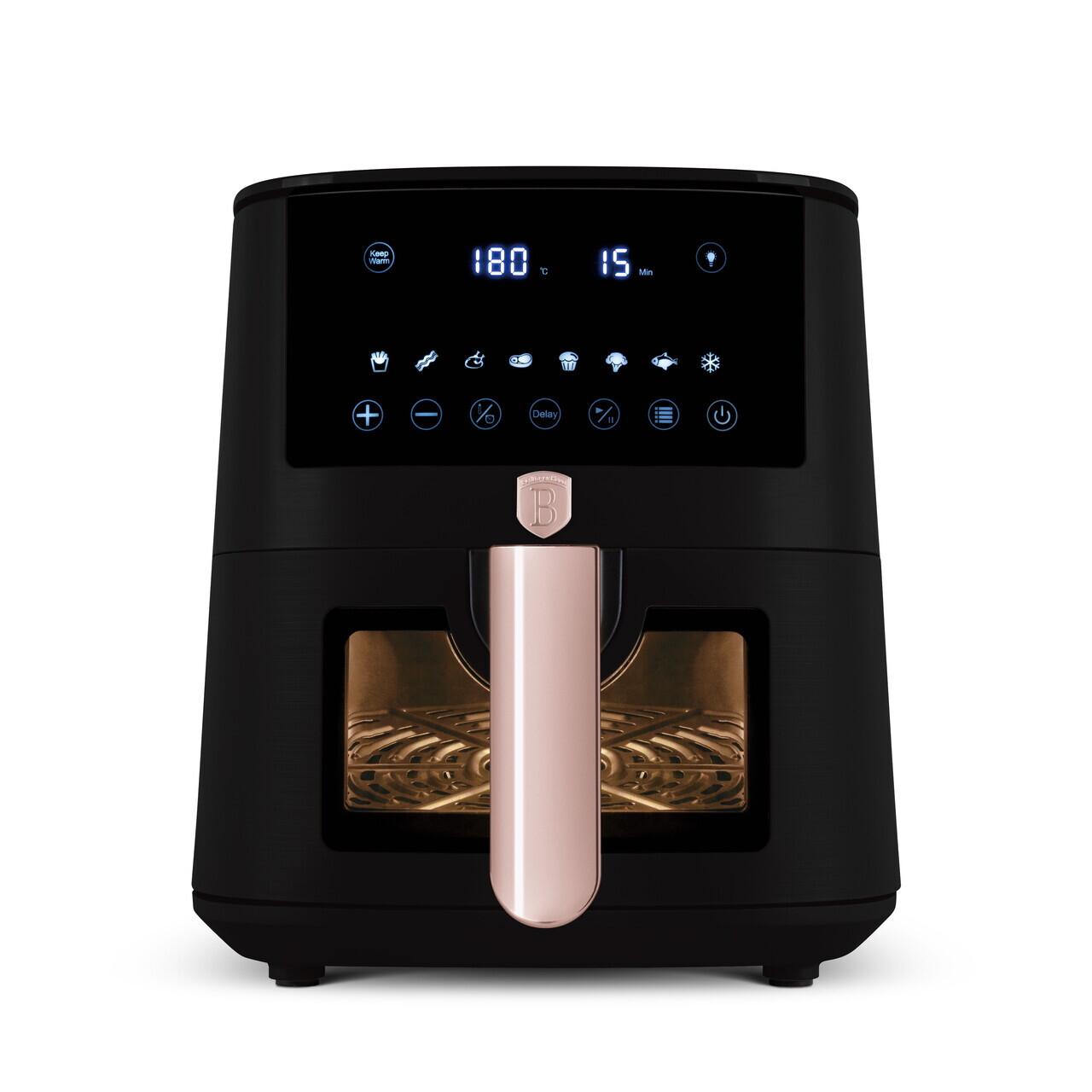 Friteuza cu aer cald si fereastra Berlinger Haus, Black Rose, 5 L, 1400W, negru - imagine 2