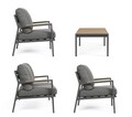Set mobilier pentru gradina / terasa 4 piese, Ernst, Bizzotto, gri carbune