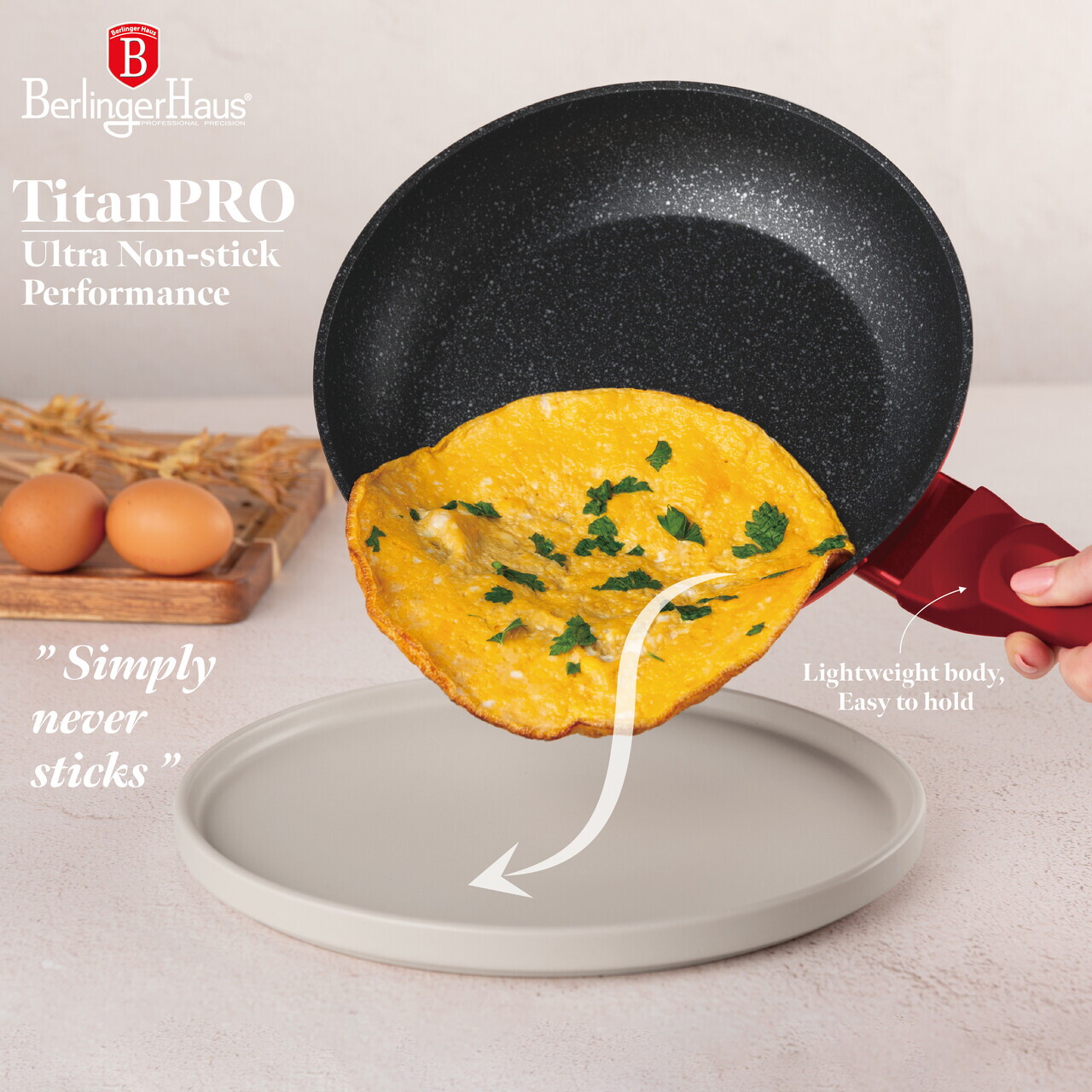 Set pentru gatit Berlinger Haus, Burgundy, 3 piese, aluminiu forjat, rosu - imagine 8