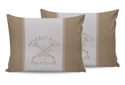 Set 2 fete de perna 50x70, 100% bumbac, Beverly Hills Polo Club, BHPC 024 - Cream, Alb/Crem