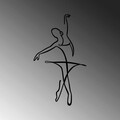 Decoratiune de perete, Ballerina 3, Metal, 70 x 41 cm, Negru
