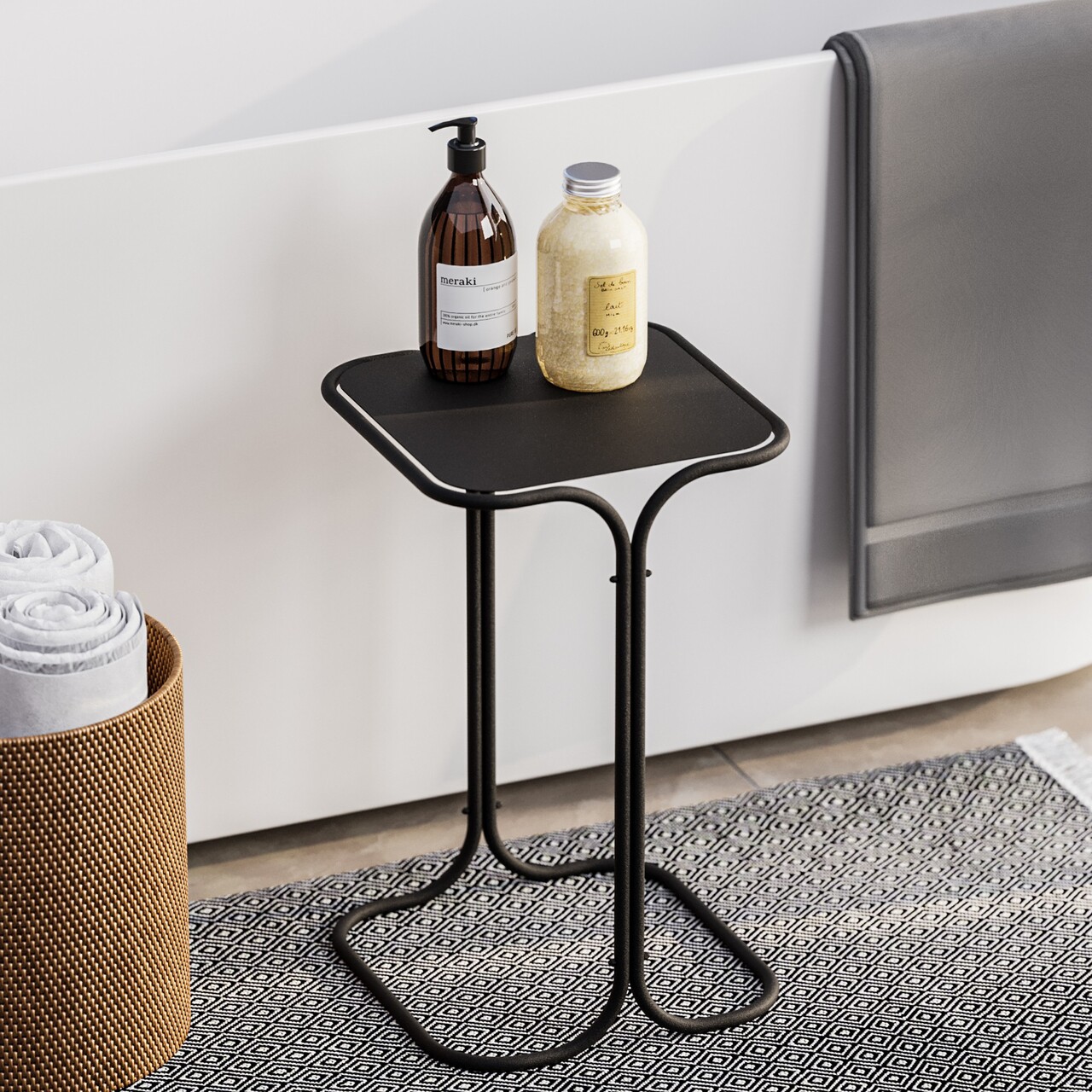 Masuta de cafea, Cerritos, Shb-001, 30x52x30 cm, Metal, Negru - 1 | YEO