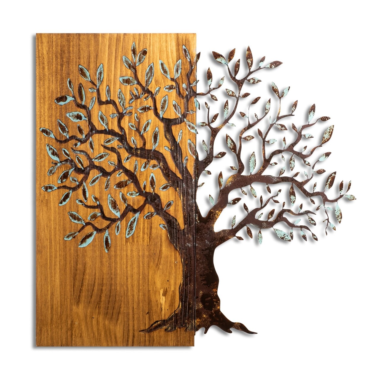 Decoratiune de perete, Mysterious Tree, Lățime: 60 cm Înălțime: 58 cm Adâncime: 3 cm, Multicolor - view 8