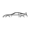 Decoratiune de perete, Toyota Supra Silhouette, Metal, 70 x 15 cm, Negru