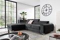Coltar extensibil stanga 3 locuri ELTAP, LT-06NU, Grayson, 278x205x92 cm, lemn/poliester, gri inchis