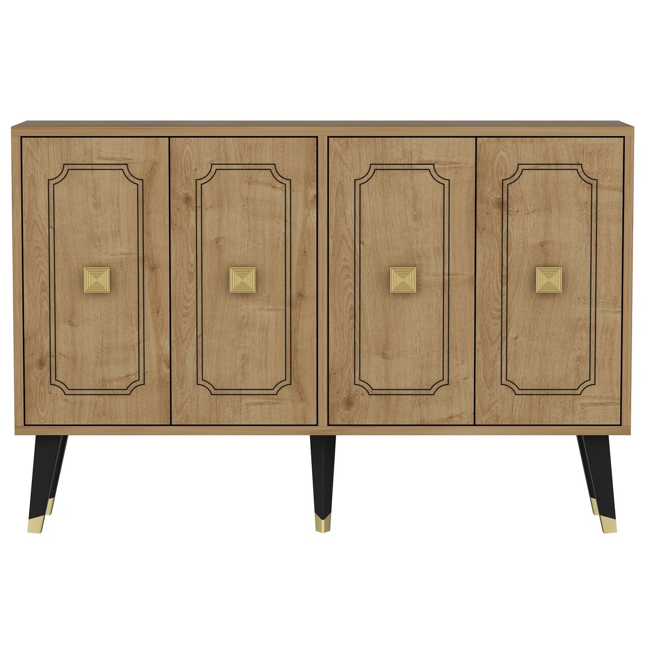 Consola, Odessa, Roland, 120x80x30 cm, PAL, Stejar safir / Aur - 2 | YEO