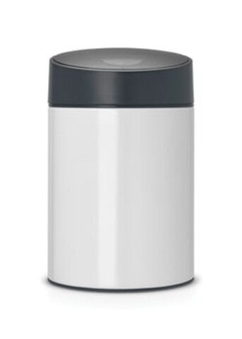 Cos de gunoi, Brabantia, Slide Pure White, 5 L, inox, alb/negru