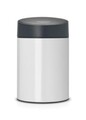 Cos de gunoi, Brabantia, Slide Pure White, 5 L, inox, alb/negru