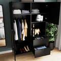 Dulap pentru haine ELTAP, Lanzzi, 120x60x200 cm, MDF laminat, negru/auriu